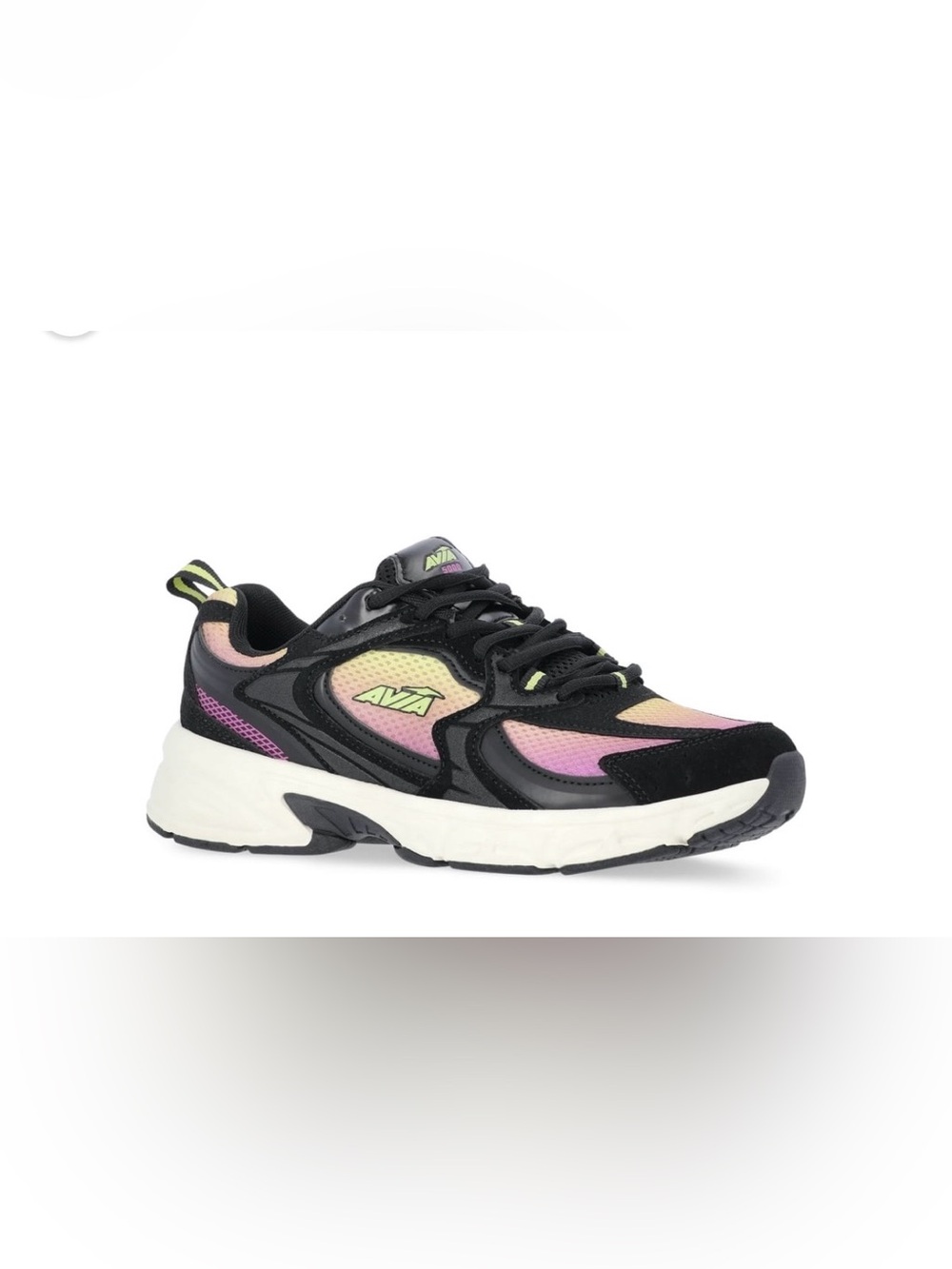 Avia Black Iridescent Pink Yellow Athletic Sneaker